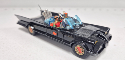 Batmobile with Batman and Robin. Includes operating Rocket Tubes, Chain Slasher Blade and Turbine Jet Exhaust.