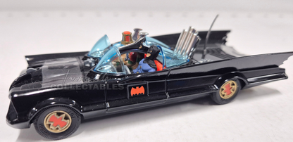Batmobile with Batman and Robin. Includes operating Rocket Tubes, Chain Slasher Blade and Turbine Jet Exhaust.