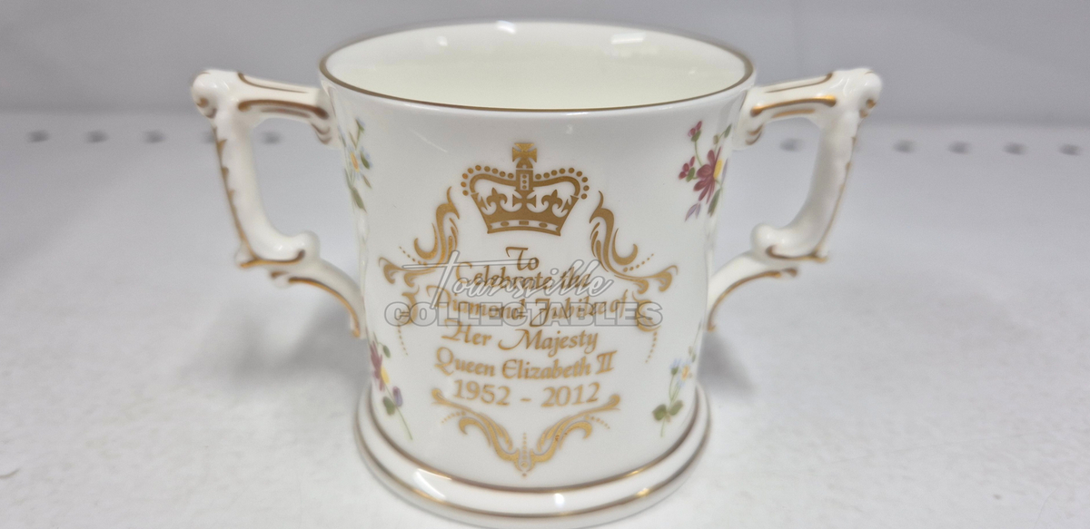 Diamond Jubilee Posie Loving Cup. Made in England. Hand decorated, with 22ct Gold accents