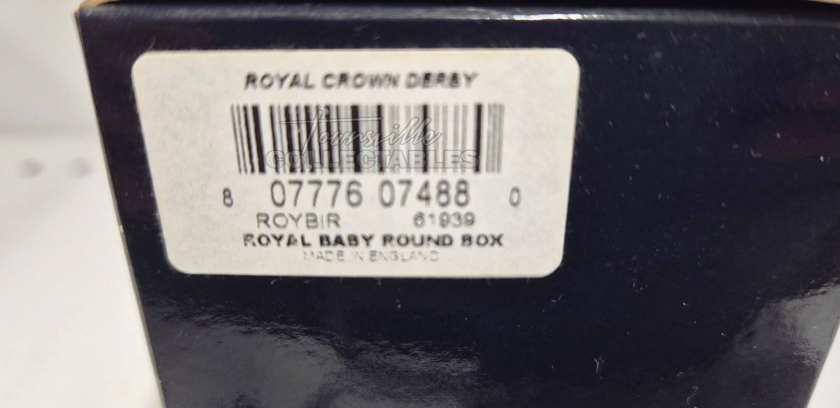 Royal Baby Round Box made in England. Hand painted bone china, with 22ct Gold accents